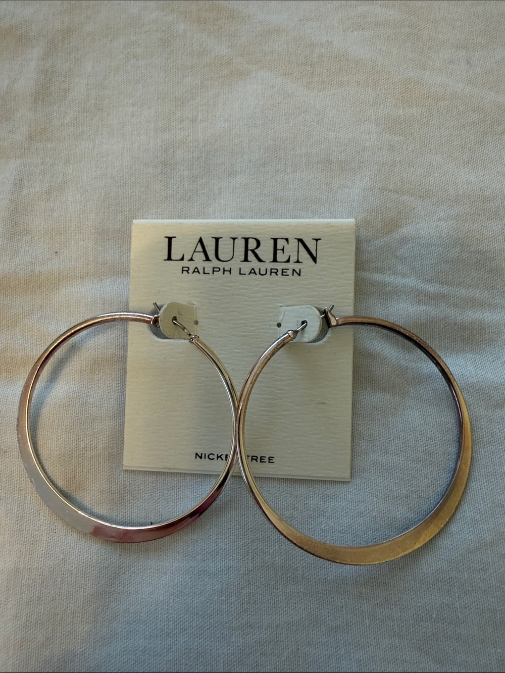 Lauren Ralph Lauren Polished Silver Hoop Earrings